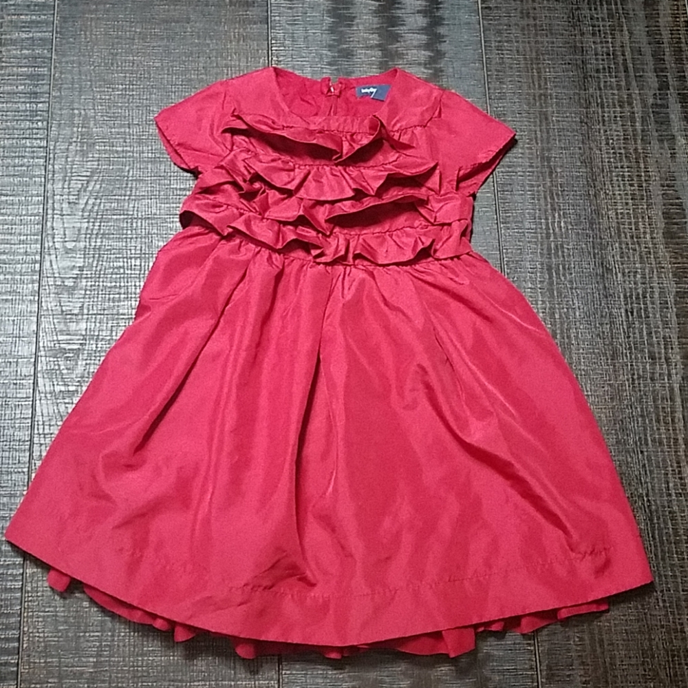 Gap Baby Burgundy Ruffle Party Dress 3Yrs